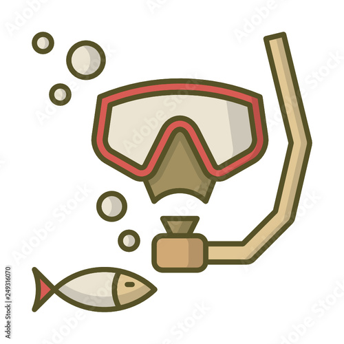 Diving mask snorkel icon