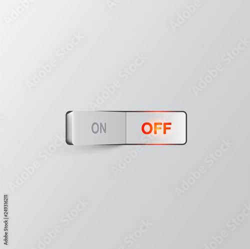 Realistic switch (OFF), vector illustration