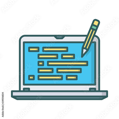 laptop coding edit icon