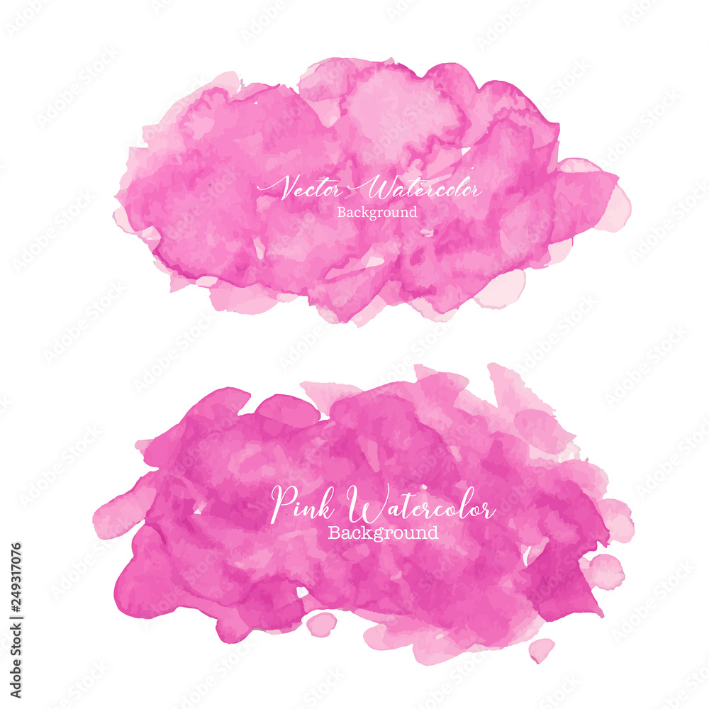 Pink abstract watercolor background. Watercolor element for card. Vector illustration.