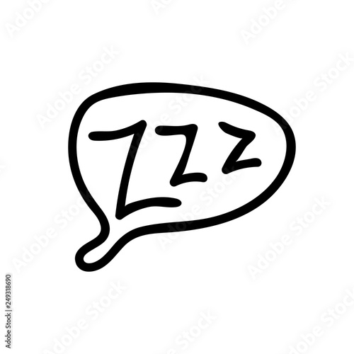 ZZZ sleep icon. Doodle for print. Vector illustration.