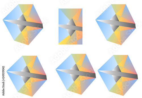 Abstract colorful geometric gradient shape background. Repeating geometric shape.  Creative and inspiration design of vector art.