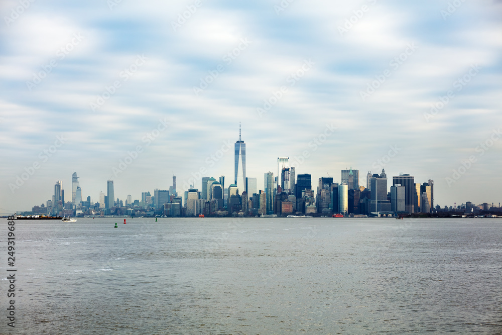 View Of Manhattan Skyline Over Hudson River