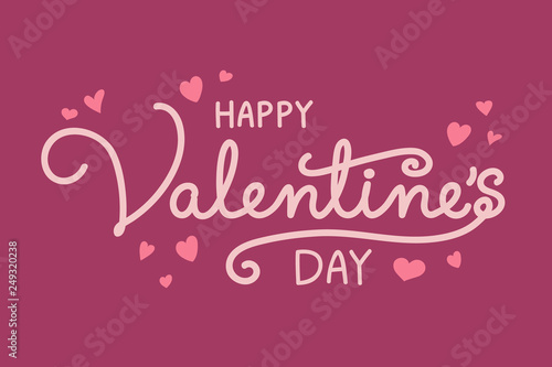 Vintage Valentine's Day card with cute hand drawn hearts. Vector