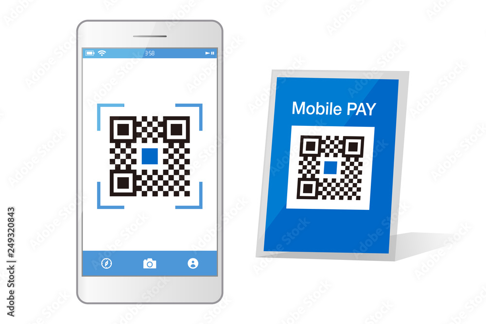 スマホ決済qrアプリのスマートフォンイメージイラスト素材 Vector De Stock Adobe Stock