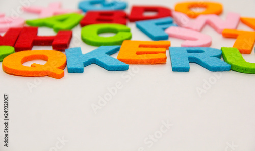 Colourful alphabet isolated on white background