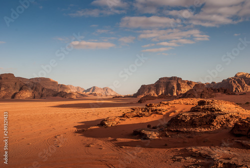 Panorama of Wadi Rum desert  Jordan  Middle East