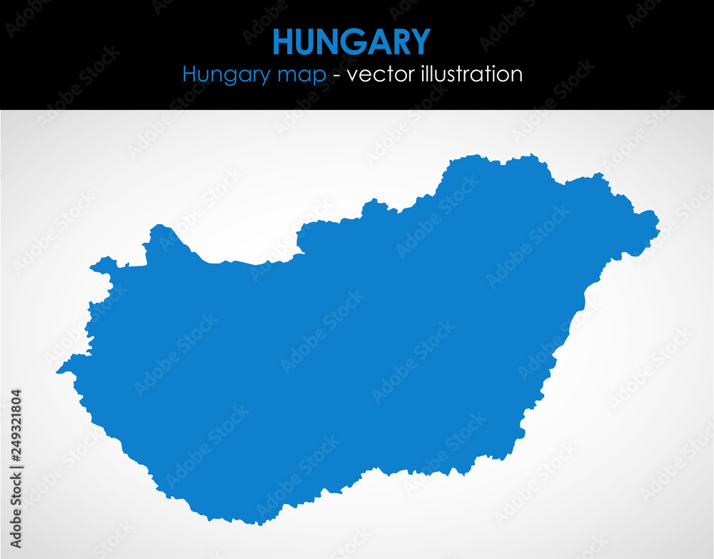 Hungary graphic map of the country. Vector illustration.