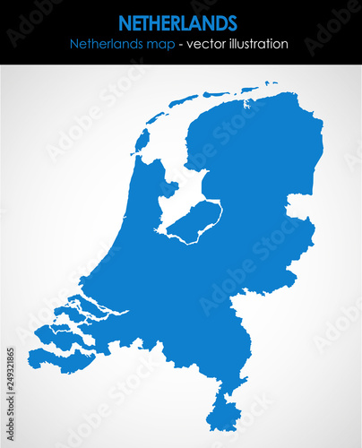 Netherlands graphic map of the country. Vector illustration.