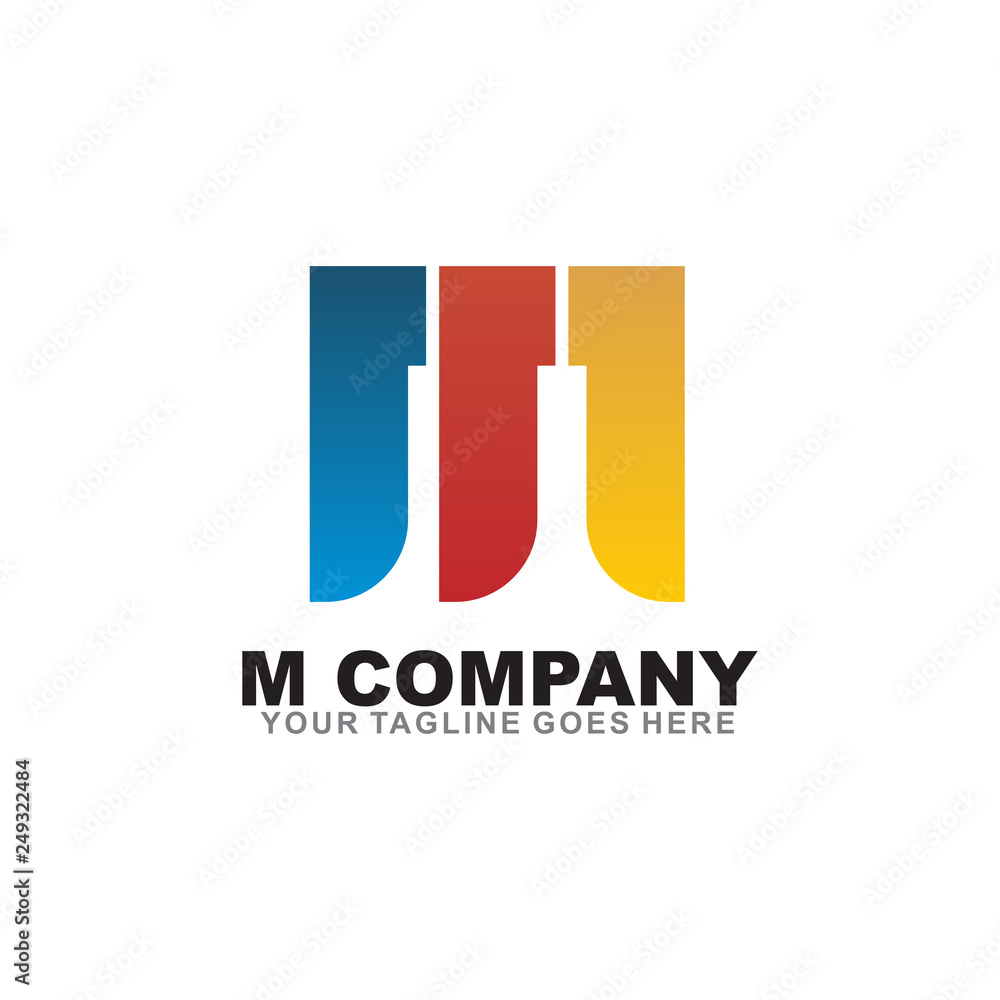 M letter logo design vector template