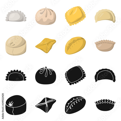 Vector design of products  and cooking sign. Collection of products  and appetizer vector icon for stock.