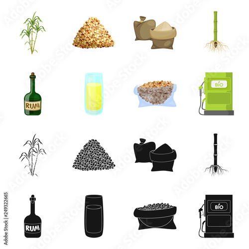 Vector illustration of farm and agriculture  icon. Set of farm and technology vector icon for stock.