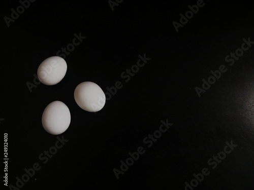 eggs on black background