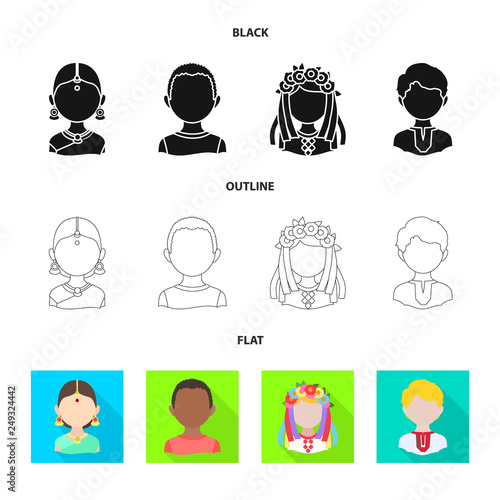 Vector design of imitator and resident icon. Set of imitator and culture stock symbol for web.