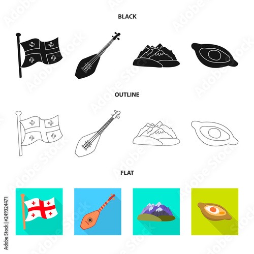 Isolated object of culture and sightseeing sign. Set of culture and originality stock symbol for web.