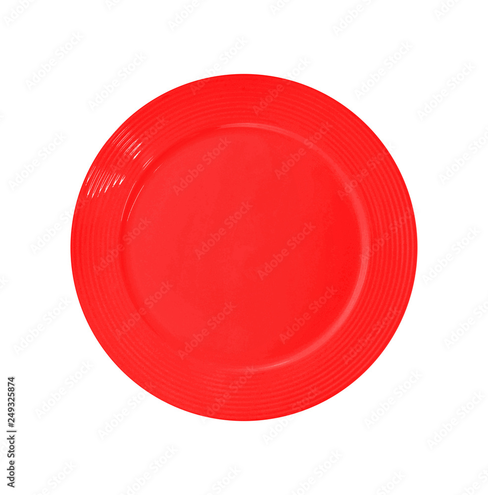 red plate isolated on white background red plate isolated on white background