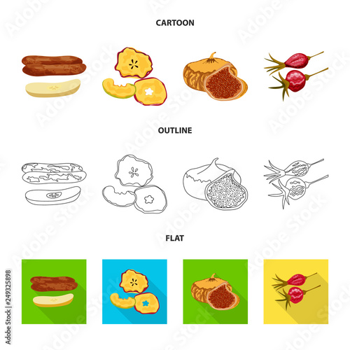 Isolated object of food  and raw  logo. Set of food  and nature   stock vector illustration.