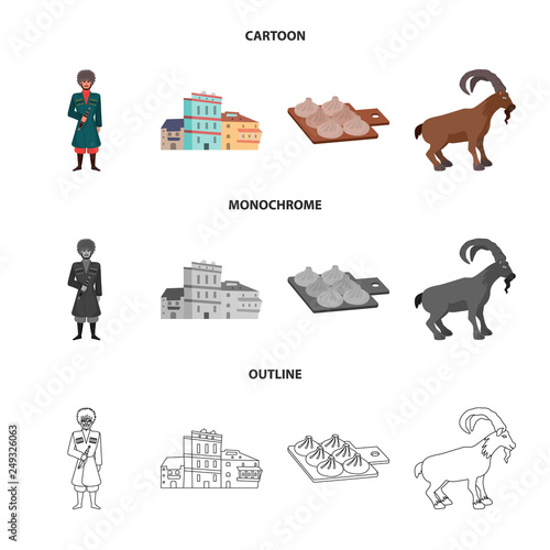 Vector illustration of culture and sightseeing logo. Collection of culture and originality stock vector illustration.