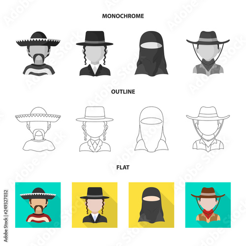 Isolated object of imitator and resident icon. Collection of imitator and culture stock symbol for web.