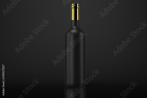 black wine bottle mockup