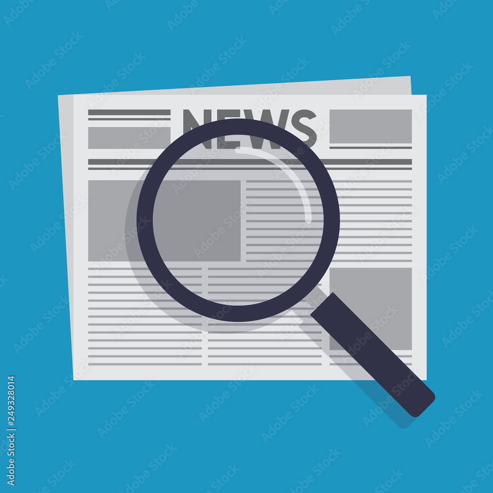 Search for news flat design vector illustration Search for news flat design vector illustration