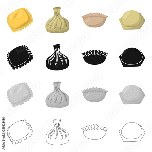 Vector illustration of products  and cooking sign. Set of products  and appetizer stock vector illustration.