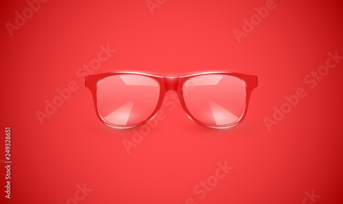 High detailed eyeglasses on colorful background, vector illustration