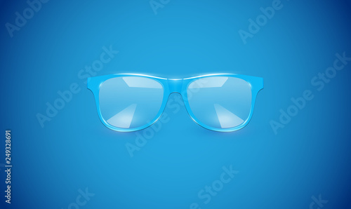 High detailed eyeglasses on colorful background, vector illustration