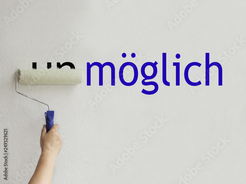 Принти на полотні The word impossible turns into a word possible