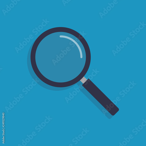 Magnifying glass, flat design vector illustration