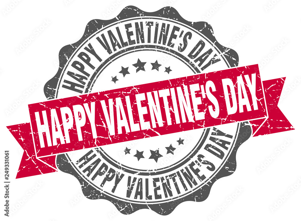 Fototapeta premium happy Valentine's day stamp. sign. seal