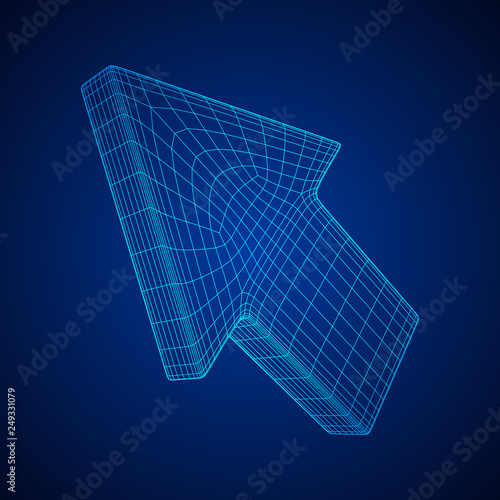 Arrow wireframe low poly mesh vector illustration