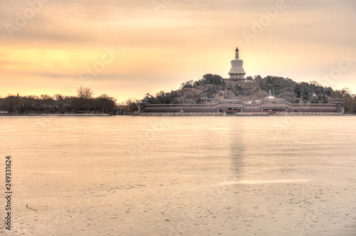 Beihai Park in winter  Beijing  China