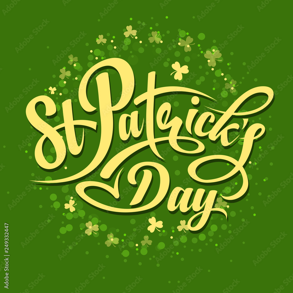 St. Patricks day calligraphic text