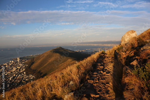 Cape Town with the signal hill in the evening