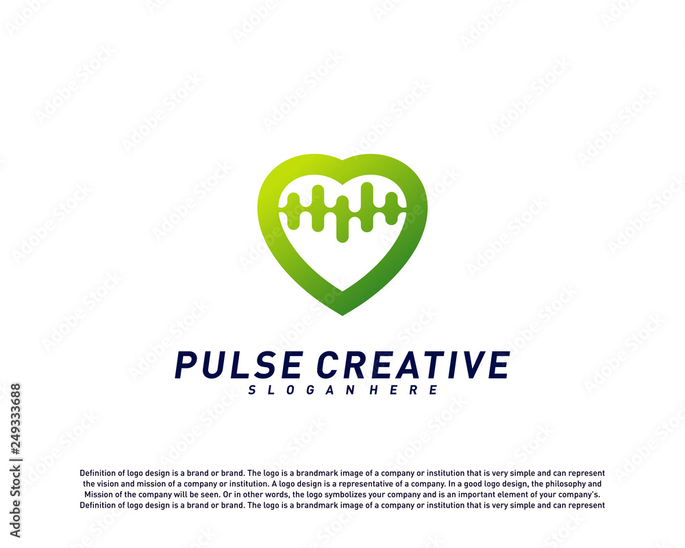 Love Medical Pulse logo design concept.Healthcare Pulse logo template vector. Icon Symbol Love Medical Pulse logo design concept.Healthcare Pulse logo template vector. Icon Symbol