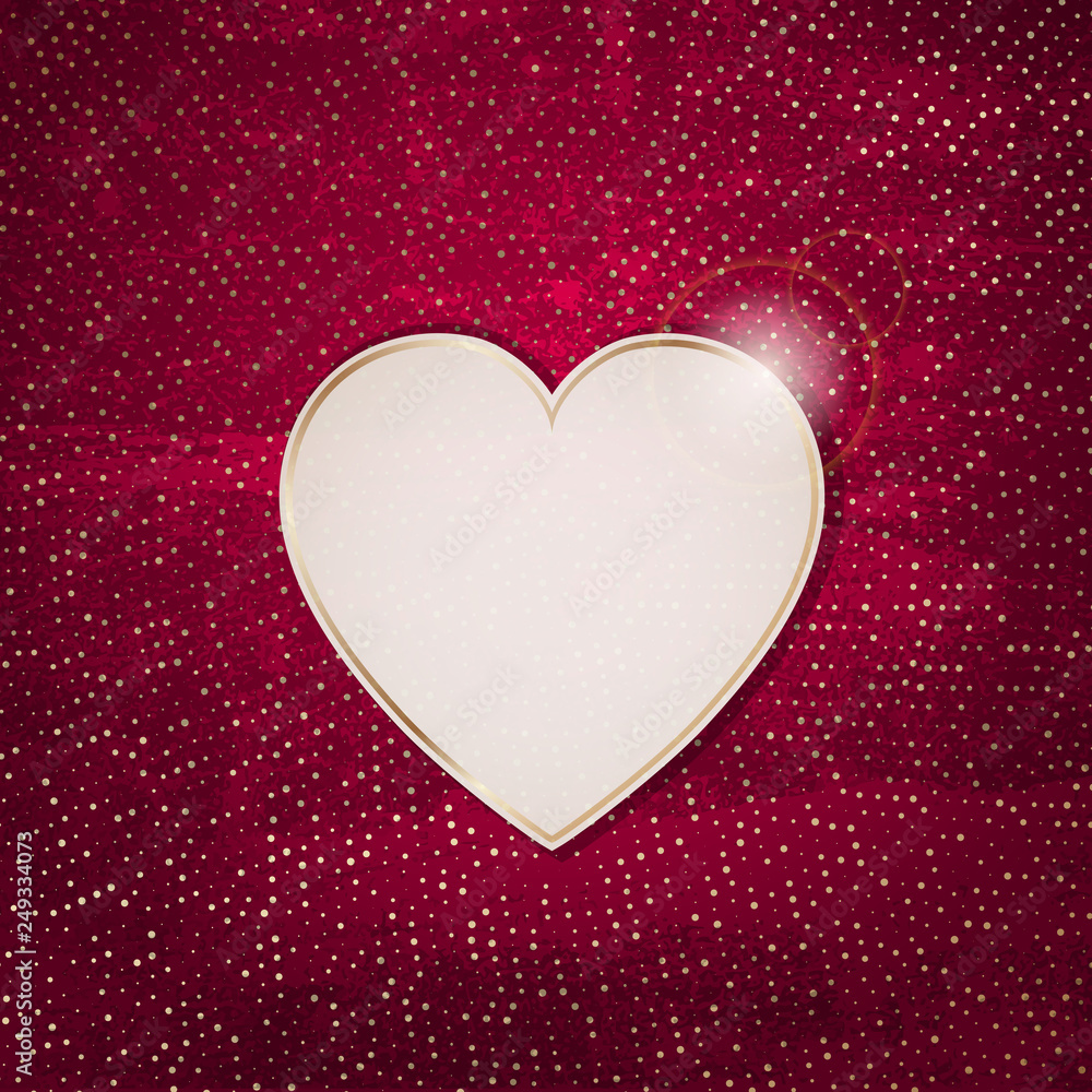 Heart frame on a red grunge texture