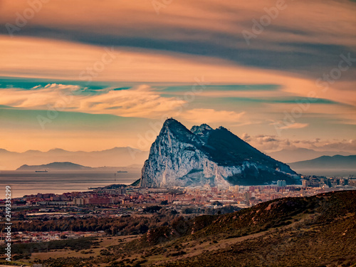 View to Gibraltar from the mountains