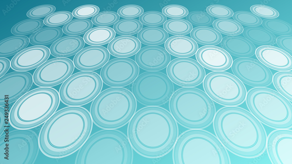Round shapes vector illustration, transparent circles and gradient background