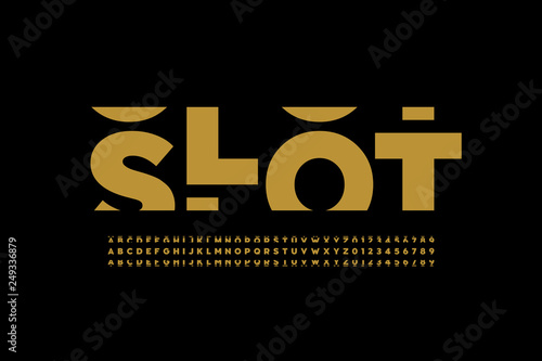 Slot machine style font, alphabet letters and numbers