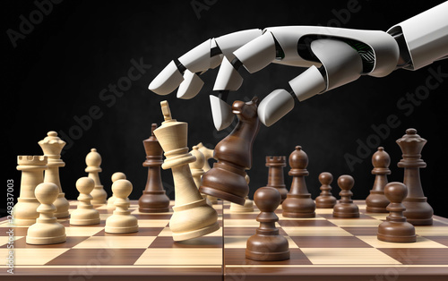 3D Ilustration künstliche Intelligenz Schach photo