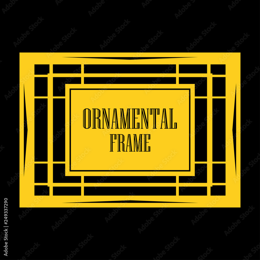 Vector geometric frame in Art Deco style. Abstract art deco vector element for design