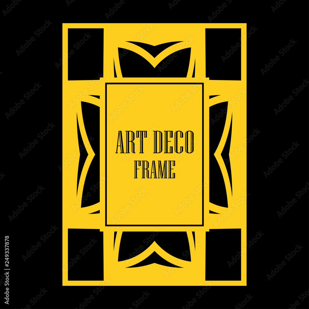 Vector geometric frame in Art Deco style. Abstract art deco vector element for design Vector geometric frame in Art Deco style. Abstract art deco vector element for design