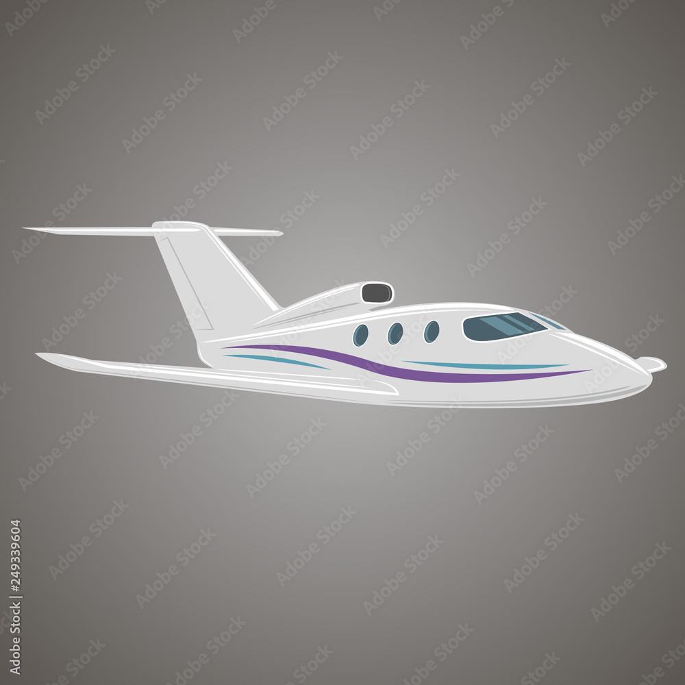 Private jet vector. Business jet illustration.