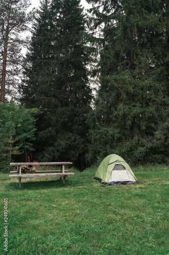 Tent for rest in the forest