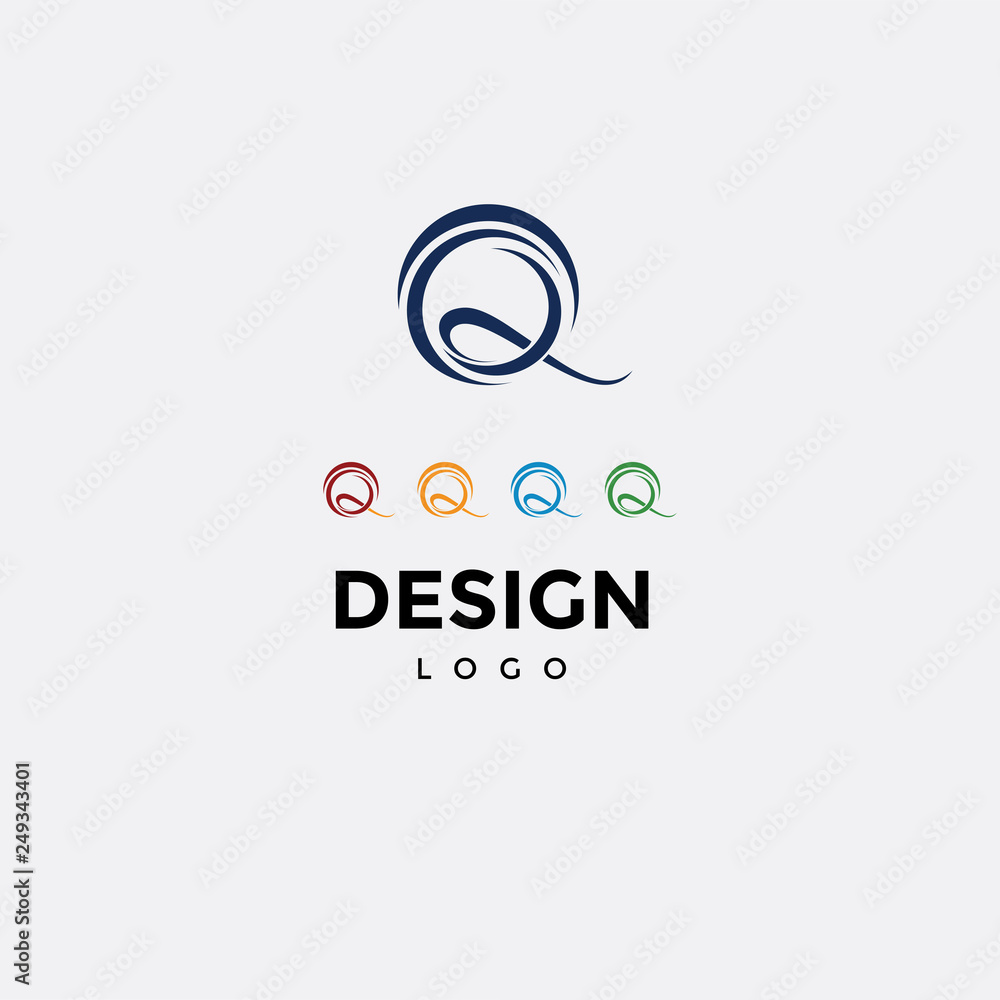 Vector logo design,icon initials q