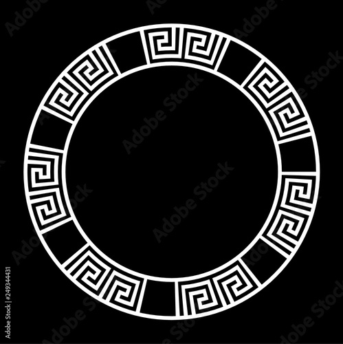 Decorative round frame. Abstract vector geometric ornamentd. Vector illustration.