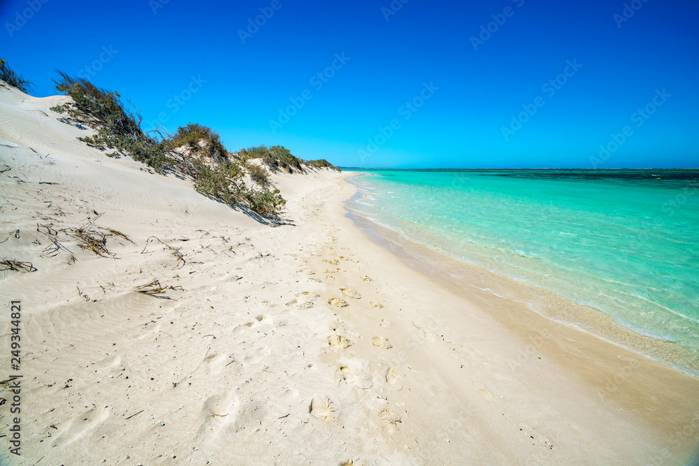 white sand on the beach of turquoise bay, cape range, western australia 25