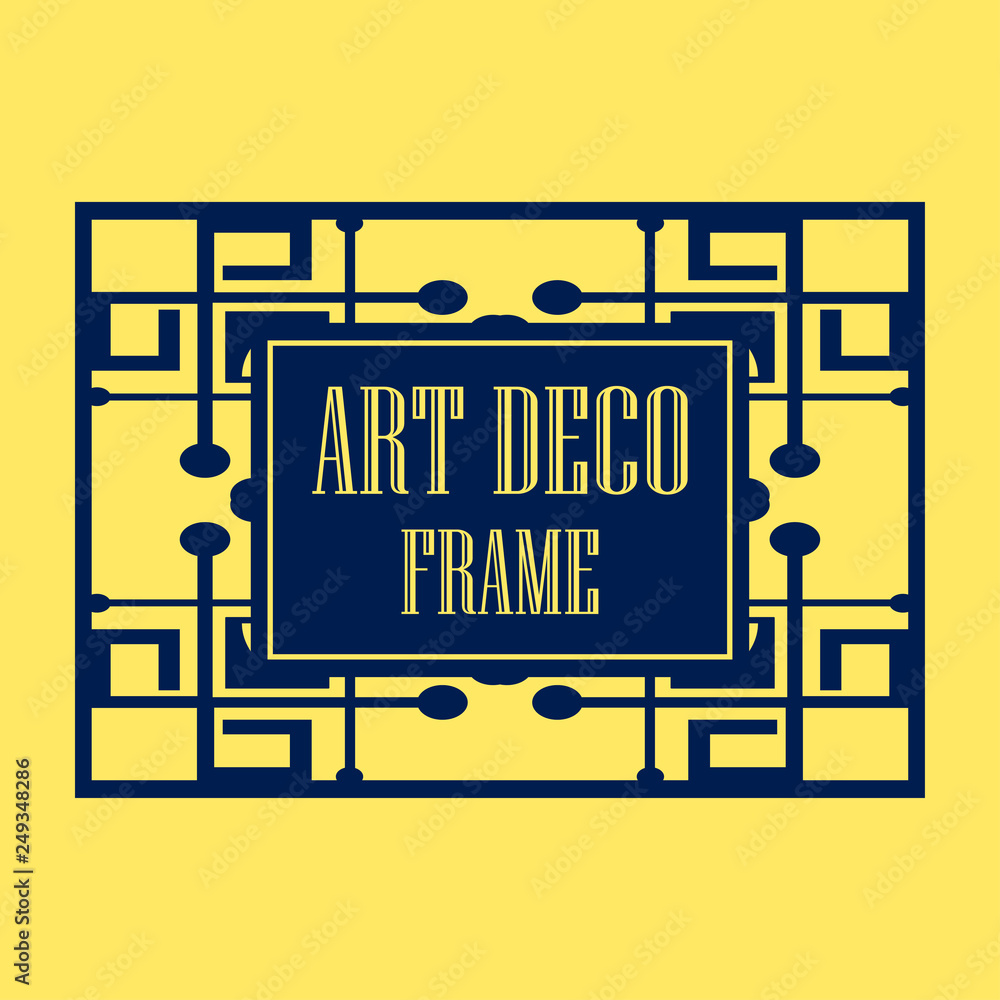 Vector geometric frame in Art Deco style. Abstract art deco vector element for design Vector geometric frame in Art Deco style. Abstract art deco vector element for design
