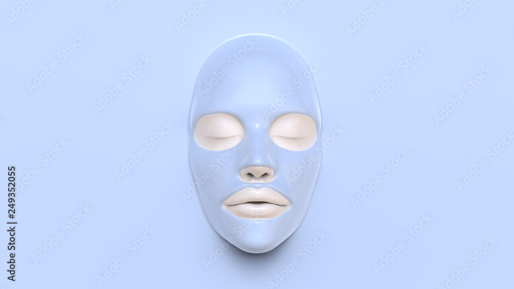 Dark blue Sheet mask 3D Render Dark blue Sheet mask 3D Render